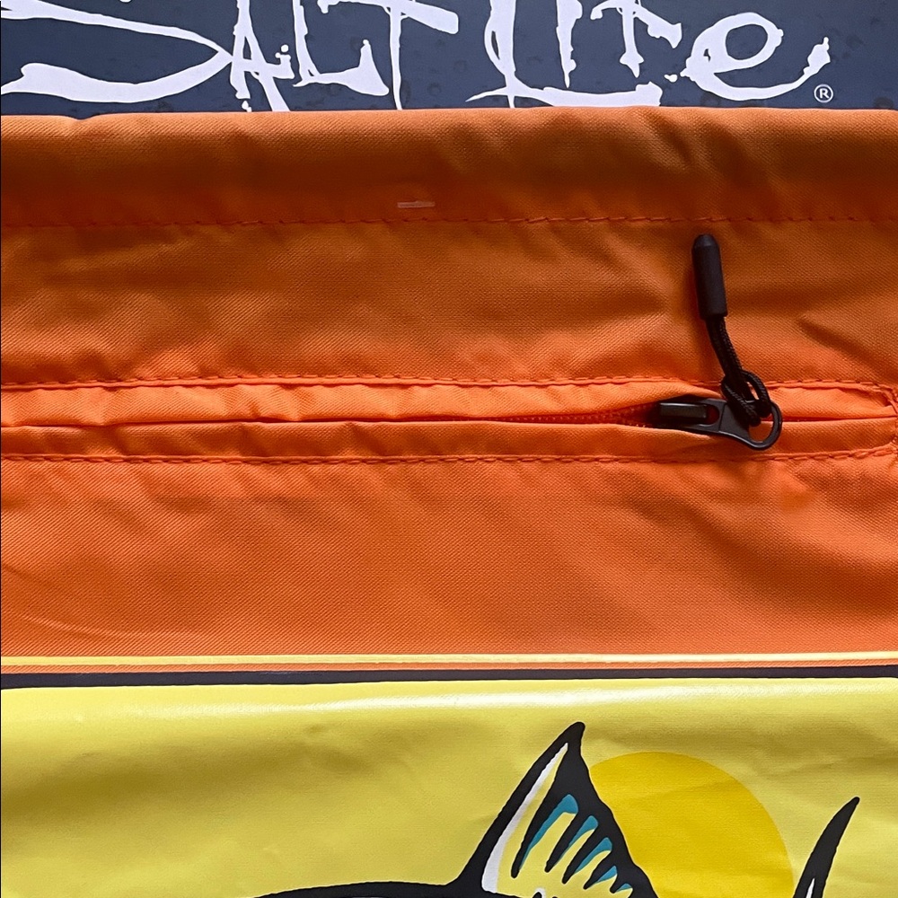 Salt Life Vibrant Orange Drawstring Backpack - Picture 6 of 7